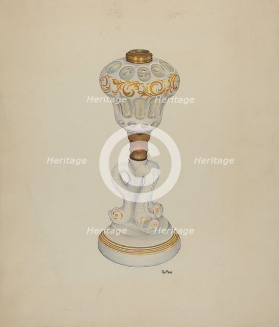 Dolphin Base Lamp, c. 1938. Creator: Ray Price.