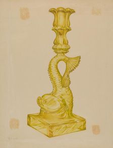 Dolphin Candlestick, 1935/1942. Creator: Giacinto Capelli