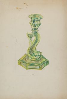 Dolphin Candlestick, c. 1935. Creator: Ella Josephine Sterling