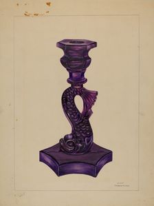 Dolphin Candlestick, c. 1936. Creator: John Tarantino
