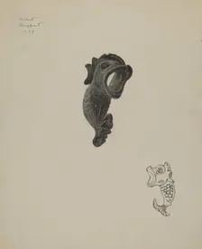 Dolphin Ornament, 1938. Creator: Albert Geuppert