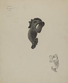 Dolphin Ornament, 1938. Creator: Albert Geuppert