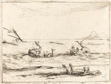 Dolphins and Crocodile. Creator: Jacques Callot