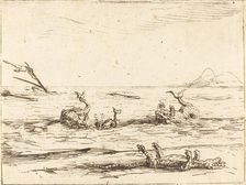 Dolphins and Crocodile. Creator: Jacques Callot
