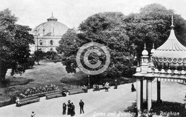 Dome and Pavilion Gardens, Brighton, early 20th century. Artist: Unknown