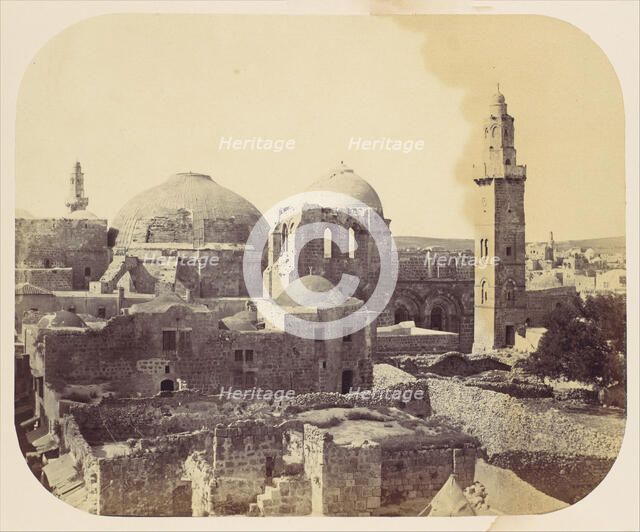 Dome of the Holy Sepulchre, Jerusalem, 1860s. Creator: John Anthony.