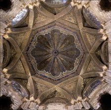 Dome of the Mihrab of the Mosque of Cordoba, coated in fine Byzantine mosaic, built by the King A…