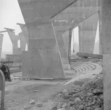 Dome of Discovery under construction, Festival of Britain, South Bank, Lambeth, London, c1950. Artist: Eric de Maré