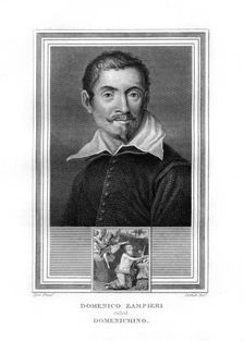 Domenichino, Italian Baroque era painter, (1825).Artist: John Corner
