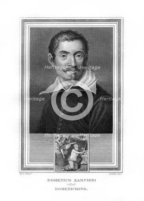 Domenichino, Italian Baroque era painter, (1825).Artist: John Corner