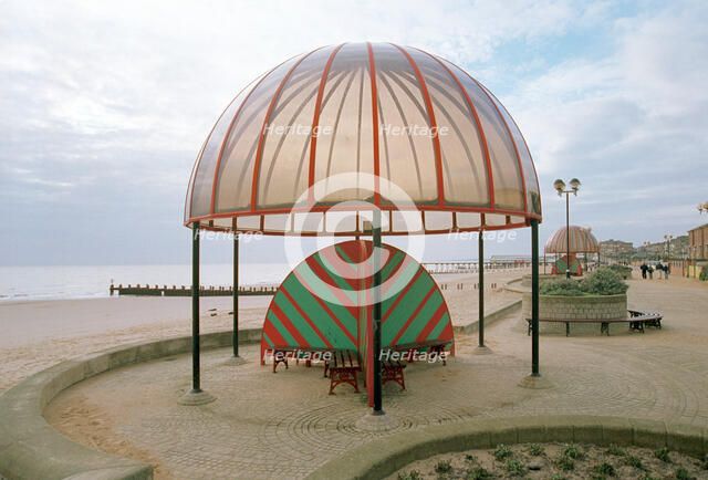 Domed shelters, Lowestoft, Suffolk, 2000. Artist: P Williams