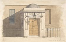 Domed Projecting Rectangular Entrance to a House near Russell Square, 19th century. Creator: Anon