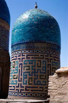 Domes of Mausoleum, Shah-i-Zinda Complex, Samarkand, 14th-15th century, (c20th century). Artists: CM Dixon, Unknown