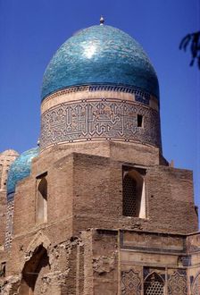 Domes of Mausoleum, Shah-i-Zinda Complex, Samarkand, 14th-15th century, (c20th century) Artists: CM Dixon, Unknown