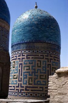 Domes of Mausoleum, Shah-i-Zinda Complex, Samarkand, 14th-15th century, (c20th century). Artists: CM Dixon, Unknown