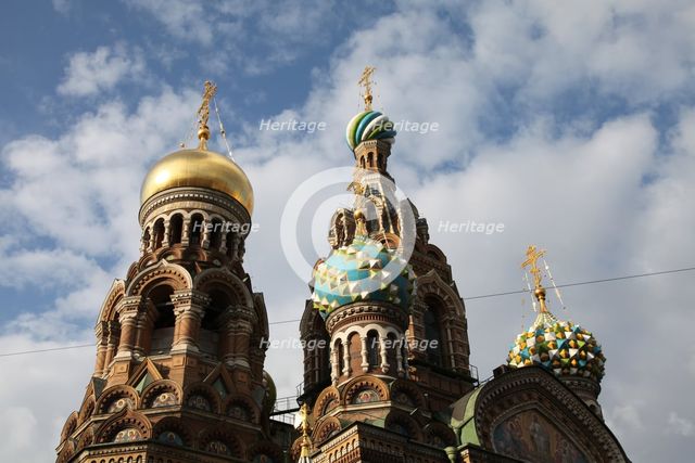 Domes of the Church of the Saviour on Blood, St Petersburg, Russia, 2011. Artist: Sheldon Marshall