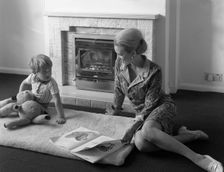 Domestic fire place advertisment for the NCB, 1967. Creator: Michael Walters