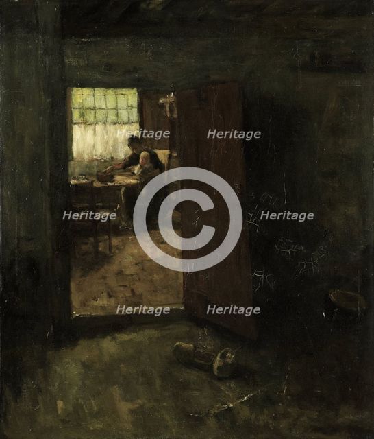 Domestic Interior with Country Woman and Child, c.1880-c.1907. Creator: Jacob Simon Hendrik Kever.