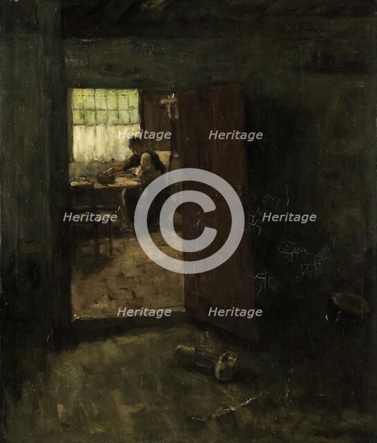 Domestic Interior with Country Woman and Child, c.1880-c.1907. Creator: Jacob Simon Hendrik Kever.