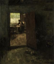 Domestic Interior with Country Woman and Child, c.1880-c.1907. Creator: Jacob Simon Hendrik Kever