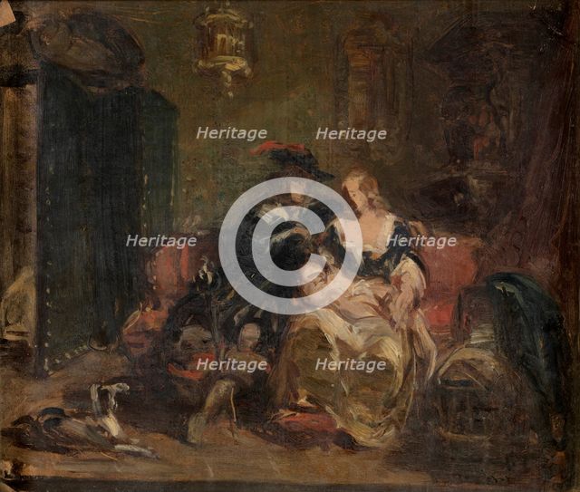 Domestic Scene, c1870s. Creator: Andre Plumot.