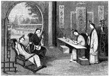 Domestic scene, ladies at their usual employments 1847. Artist: Evans