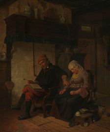 Domestic Worship in a Sailor's Home, 1849. Creator: Rudolf Jordan