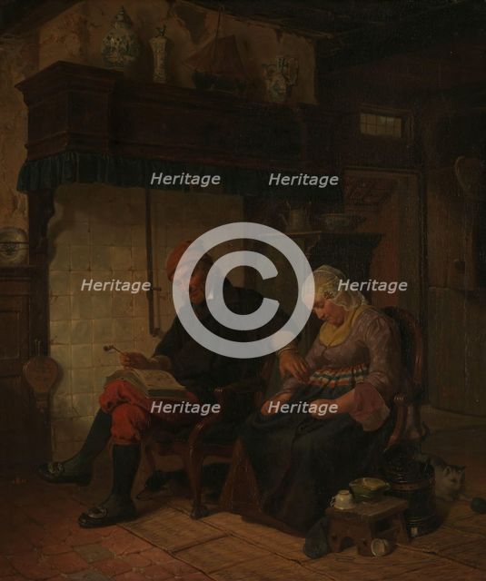 Domestic Worship in a Sailor's Home, 1849. Creator: Rudolf Jordan.