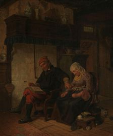 Domestic Worship in a Sailor's Home, 1849. Creator: Rudolf Jordan