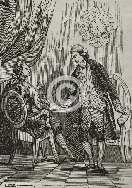 Domingo Iriarte and Barthelemy sign the Peace in Basel on 22 July 1795, (1851).  Creator: Unknown.