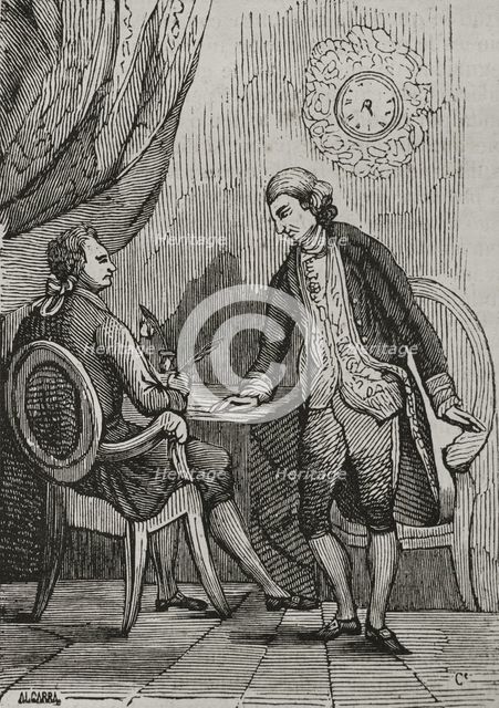 Domingo Iriarte and Barthelemy sign the Peace in Basel on 22 July 1795, (1851).  Creator: Unknown.