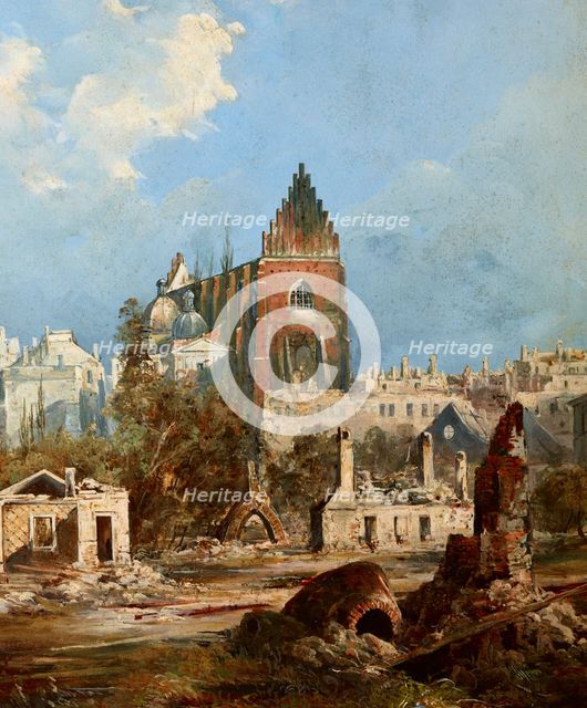 Dominican Church after the Fire of 1850. Creator: Adam Gorczynski.