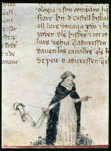 Dominican friar. Miniature Libre dels Feyts del Rei en Jacme (Manuscript of Poblet), manuscrip…