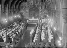 Dominican House of Studies Chapel, Catholic University - The Chapel, Interior, 1917. Creator: Harris & Ewing