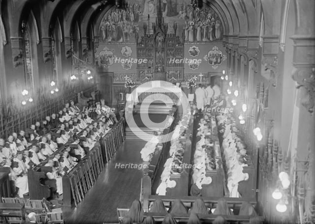 Dominican House of Studies Chapel, Catholic University - The Chapel, Interior, 1917. Creator: Harris & Ewing.