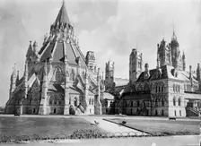 Dominion Of Canada, Ottawa Library, Part of Parliament Buildings Group, 1914. Creator: Harris & Ewing