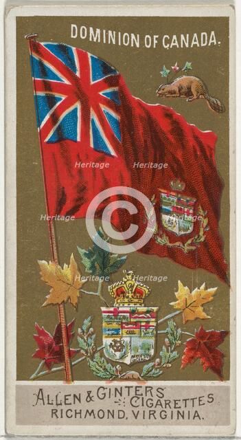 Dominion of Canada, from Flags of All Nations, Series 2 (N10) for Allen & Ginter Cigarette..., 1890. Creator: Allen & Ginter.