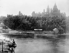Dominion Of Canada, Parliament Buildings And Lappers Bridge, 1914. Creator: Harris & Ewing
