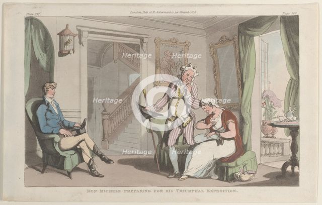 Don Michele Preparing for his Triumphal Expedition, from "Naples and the Campagna ..., June 1, 1815. Creator: Thomas Rowlandson.