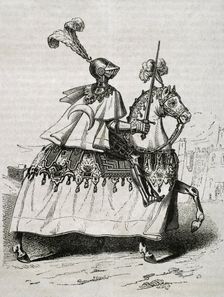 Don Alvaro de Luna wearing battle uniform, 1852. Creator: Unknown