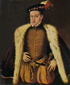 Don Carlos 1545-1568. - Gemälde von Sanchez Coello 1934. Creator: Unknown
