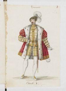 Don Carlos. Costume design for the opera Ernani by Giuseppe Verdi, 1845
