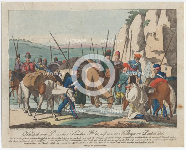 Don Cossacks resting in Germany, ca 1814. Artist: Geissler, Christian Gottfried Heinrich (1770-1844)