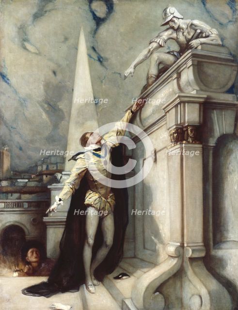 Don Juan challenging the Commander, c1928. Creator: Charles S Ricketts.