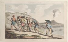 Don Luigi's Baggage Seized by Four Lazzaroni, from "Naples and the Campagna Felice..., June 1, 1815. Creator: Thomas Rowlandson