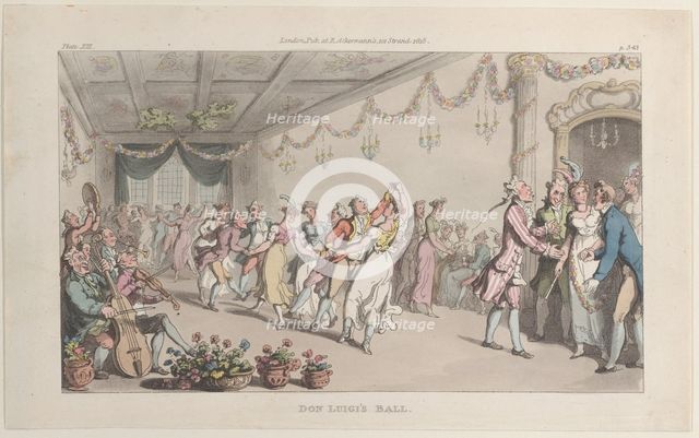 Don Luigi's Ball, from "Naples and the Campagna Felice: in a Series of Letters Add..., June 1, 1815. Creator: Thomas Rowlandson.
