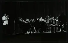 Don Lusher in concert with the Welwyn Garden City Band, Hatfield Polytechnic, Hertfordshire, 1984. Creator: Denis Williams