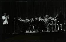 Don Lusher in concert with the Welwyn Garden City Band, Hatfield Polytechnic, Hertfordshire, 1984. Creator: Denis Williams