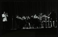Don Lusher in concert with the Welwyn Garden City Band, Hatfield Polytechnic, Hertfordshire, 1984. Artist: Denis Williams