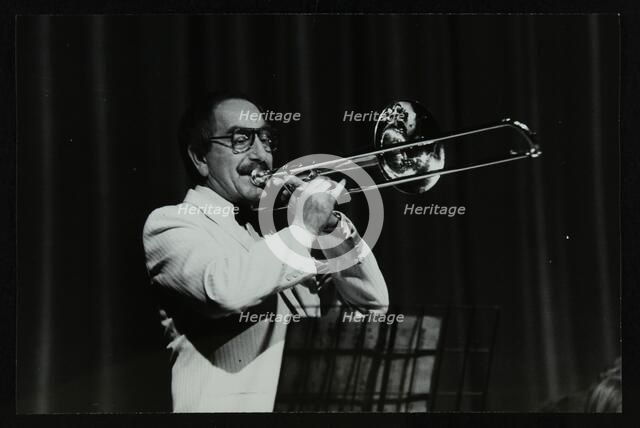 Don Lusher in concert with the Welwyn Garden City Band, Hatfield Polytechnic, Hertfordshire, 1984. Artist: Denis Williams